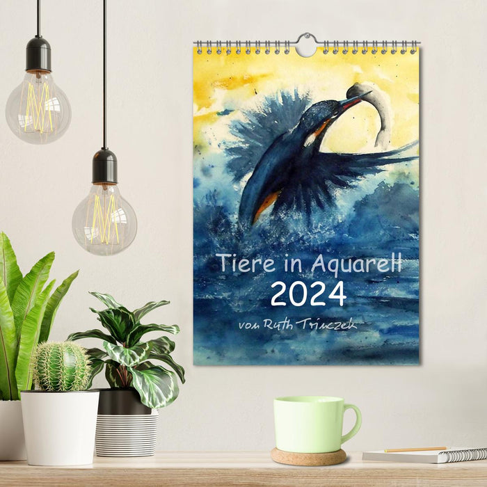 Animals in watercolor 2024 - by Ruth Trinczek (CALVENDO wall calendar 2024) 