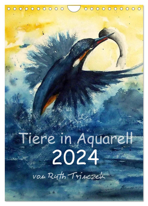 Animals in watercolor 2024 - by Ruth Trinczek (CALVENDO wall calendar 2024) 