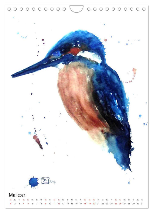 Tiere in Aquarell 2024 - von Ruth Trinczek (CALVENDO Wandkalender 2024)