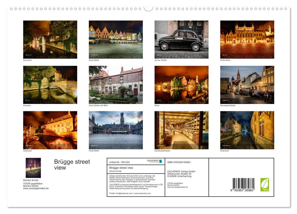 Bruges street view (CALVENDO Premium Wall Calendar 2024) 