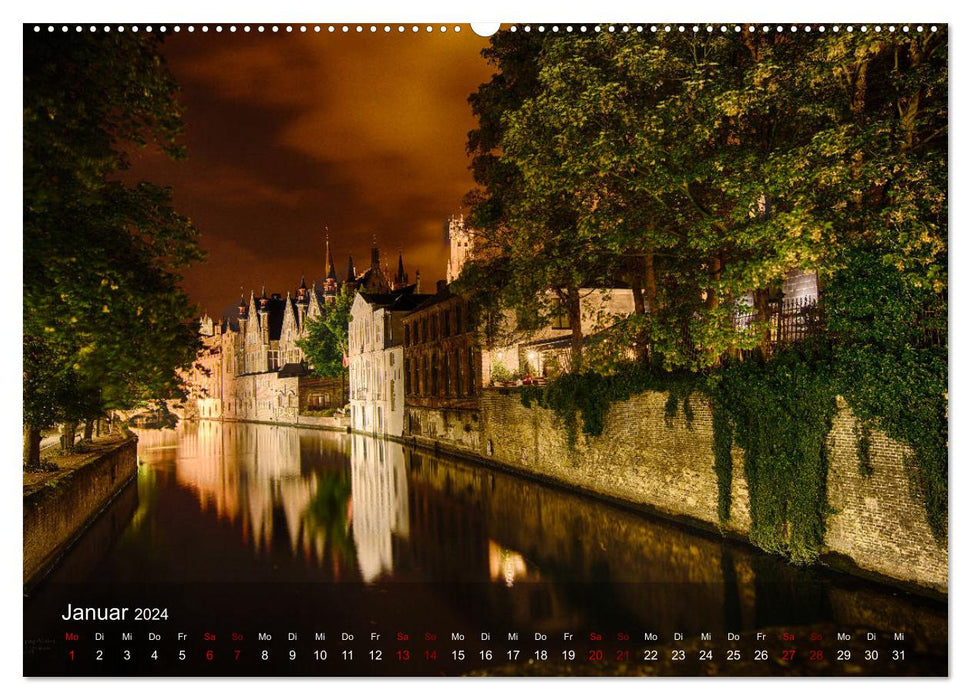 Brügge street view (CALVENDO Premium Wandkalender 2024)