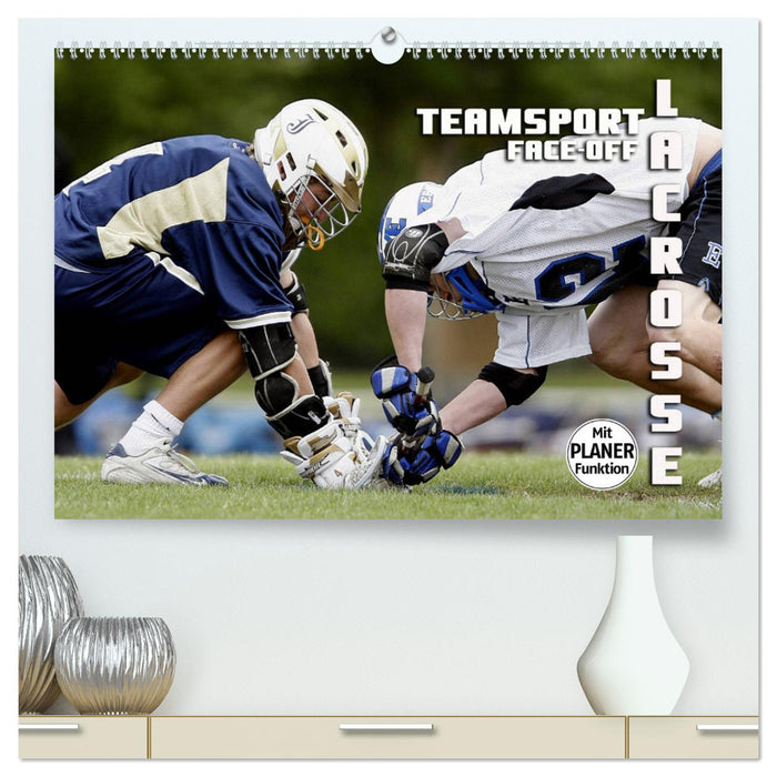 Team sport lacrosse - Face-off (CALVENDO Premium wall calendar 2024) 