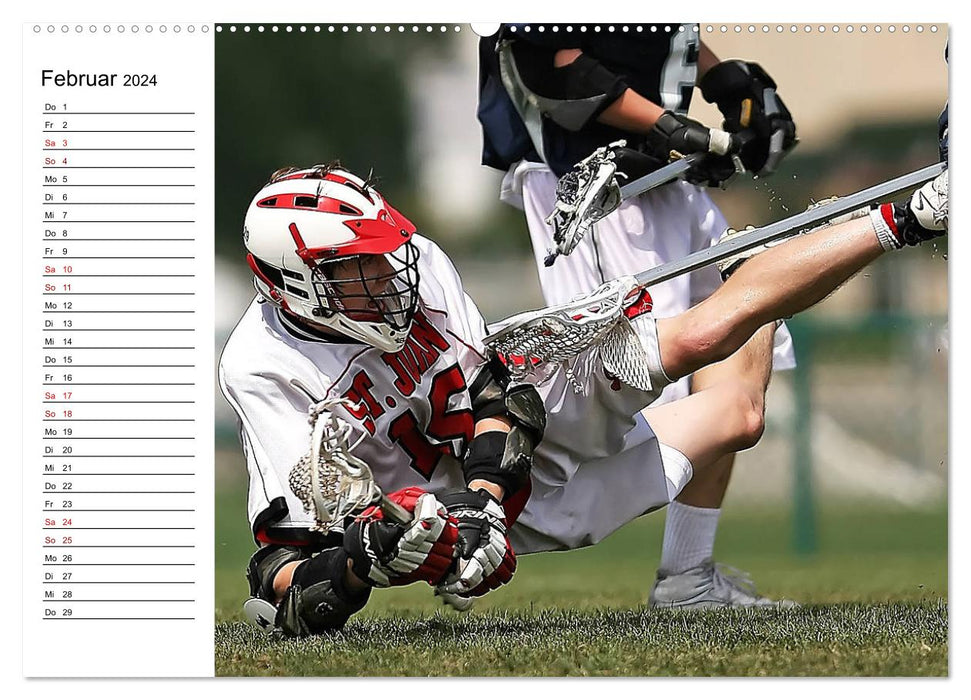 Team sport lacrosse - Face-off (CALVENDO Premium wall calendar 2024) 