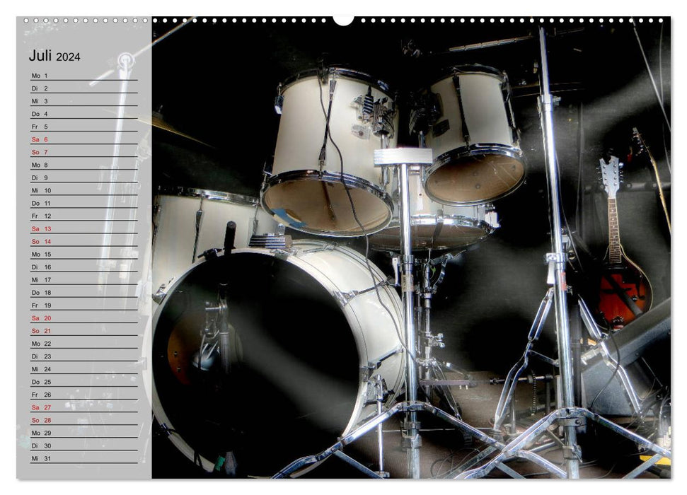 Drums onstage - "rocked out" (CALVENDO Premium Wall Calendar 2024) 