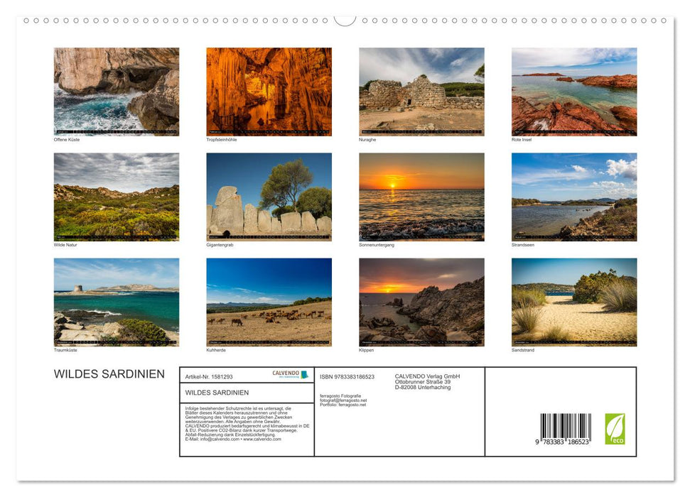 Wild Sardinia 2024 (CALVENDO Premium Wall Calendar 2024) 