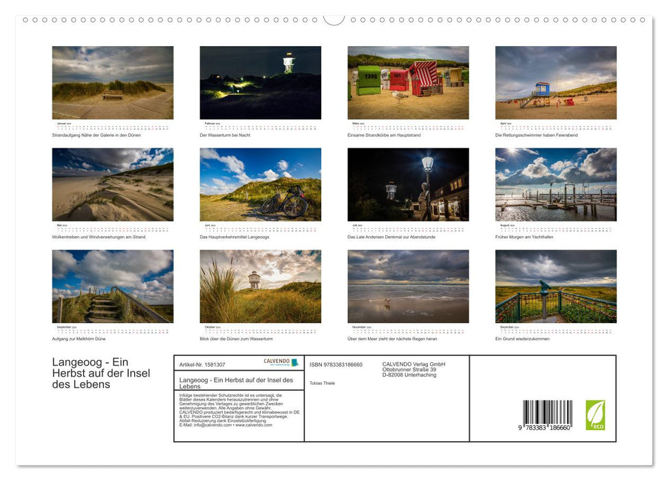 Langeoog – An Autumn on the Island of Life (CALVENDO Premium Wall Calendar 2024) 