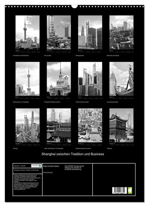 Shanghai entre tradition et business (Calendrier mural CALVENDO 2024) 