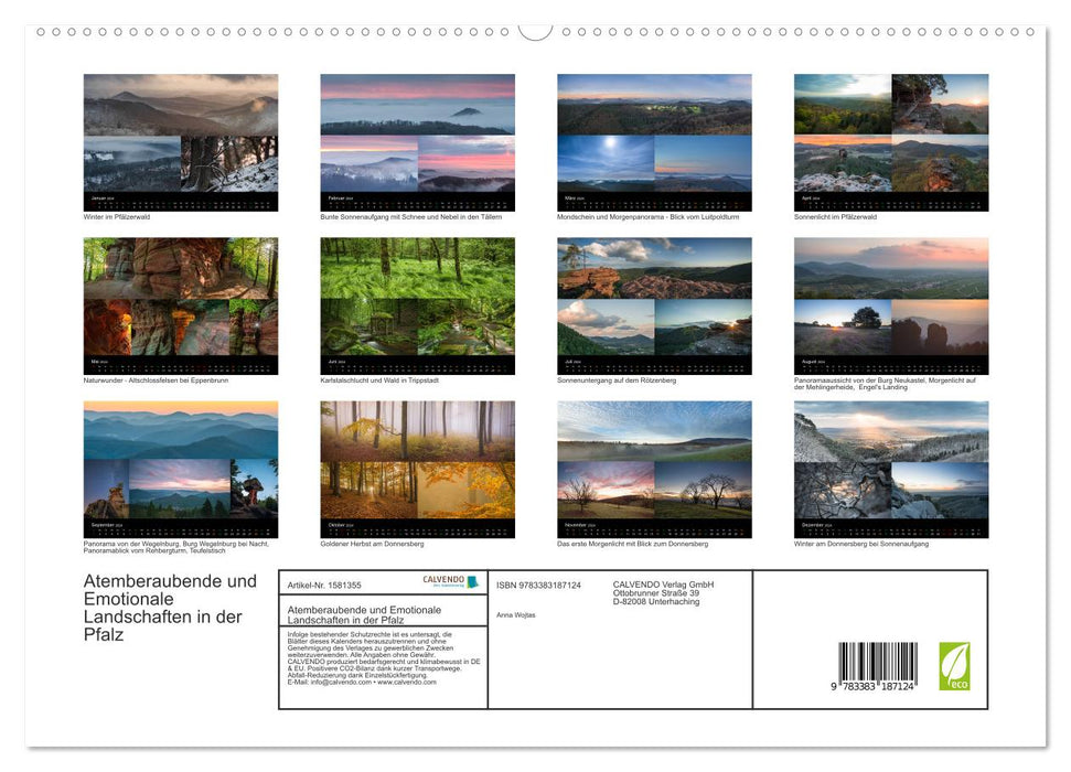 Atemberaubende und Emotionale Landschaften in der Pfalz (CALVENDO Premium Wandkalender 2024)