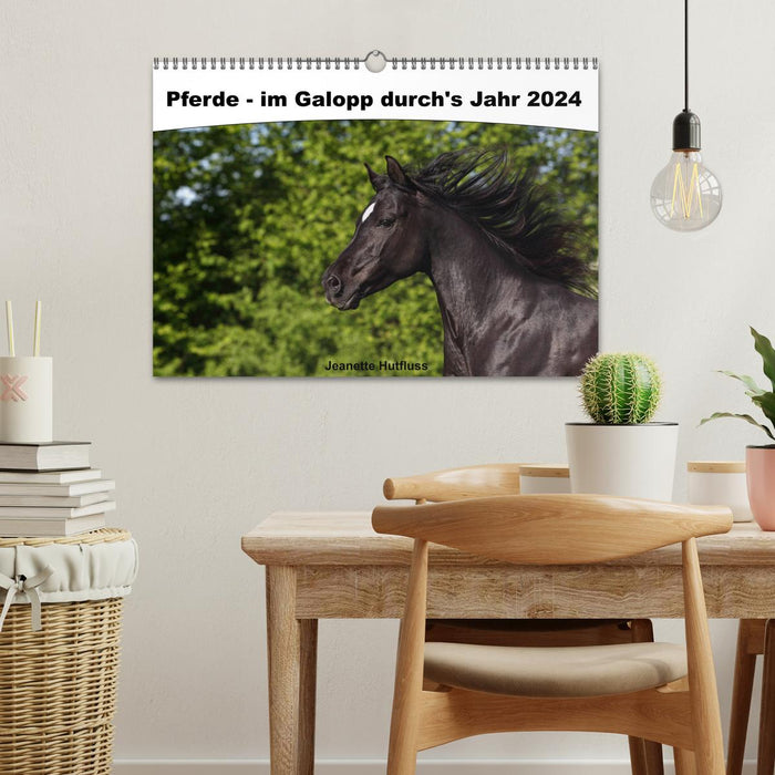 Pferde - im Galopp durch's Jahr 2024 (CALVENDO Wandkalender 2024)