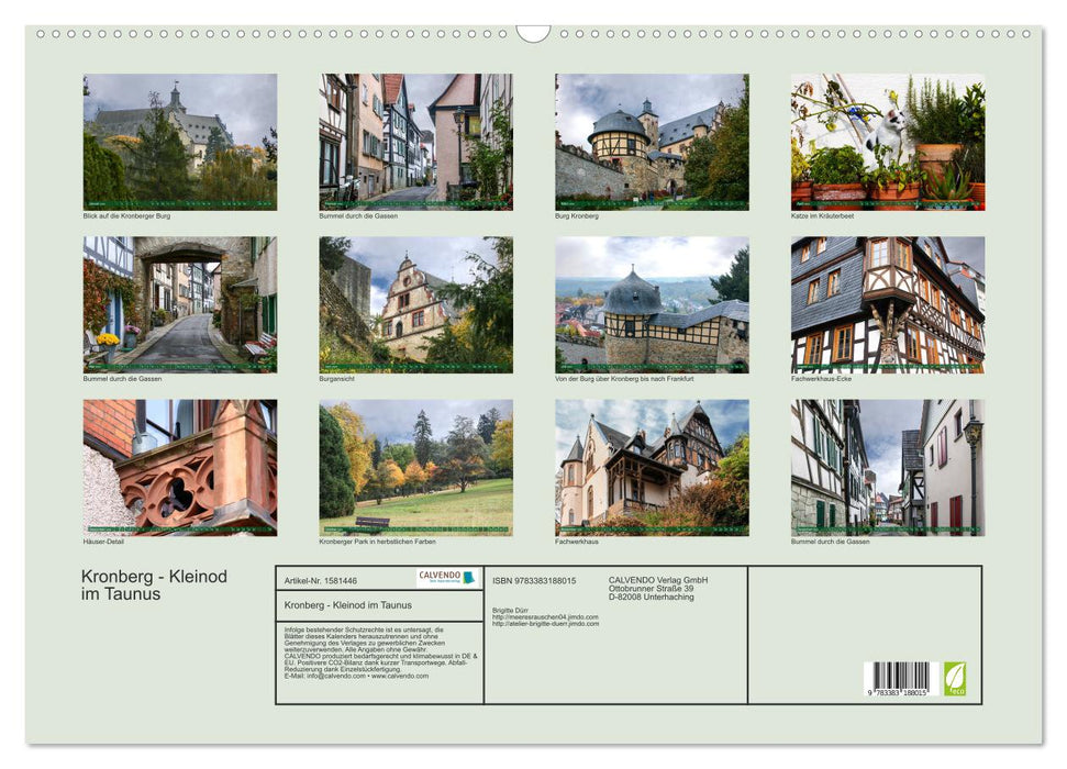 Kronberg - gem in the Taunus (CALVENDO wall calendar 2024) 