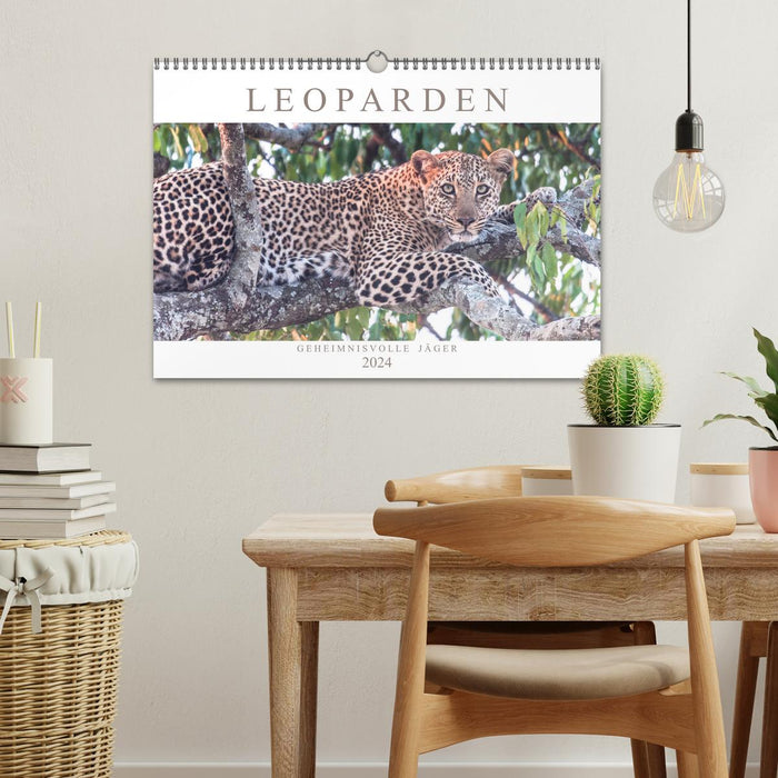 Leopards - Mysterious Hunters (CALVENDO Wall Calendar 2024) 