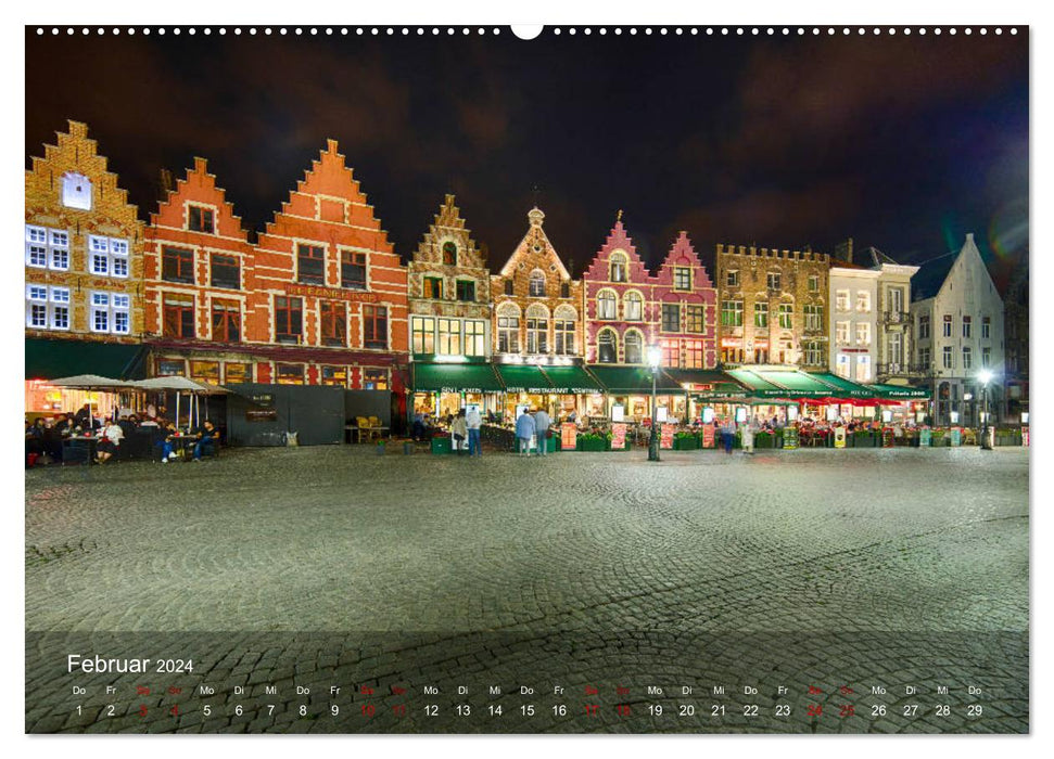 Bruges street view (CALVENDO wall calendar 2024) 