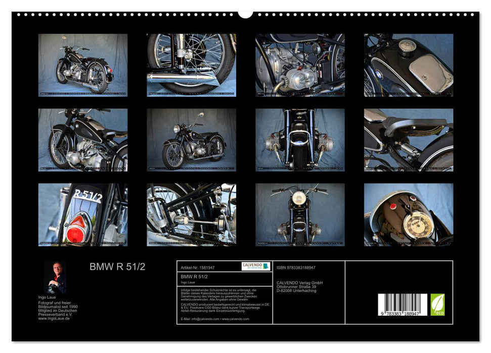 BMW R 51/2 (CALVENDO Premium Wandkalender 2024)