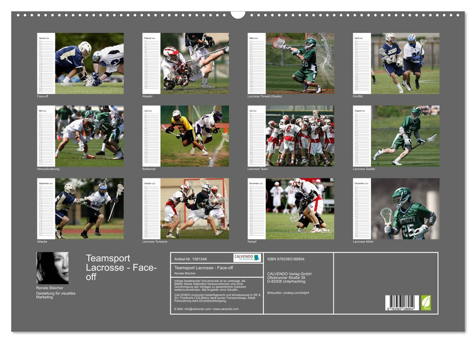 Team sport lacrosse - Face-off (CALVENDO wall calendar 2024) 