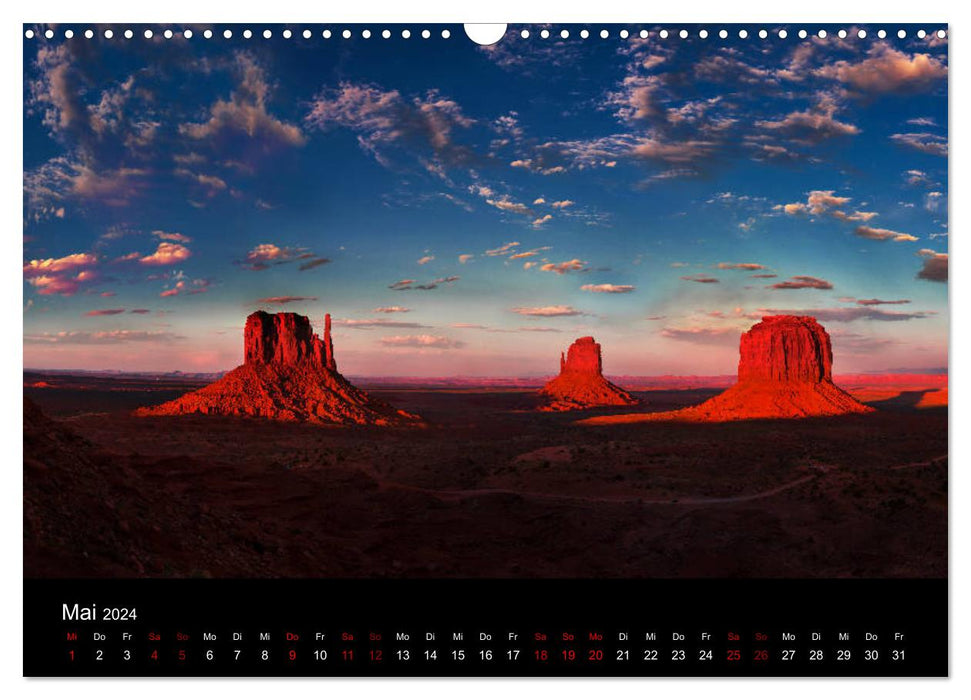 USA - Entre obscurité et lumière (Calendrier mural CALVENDO 2024) 