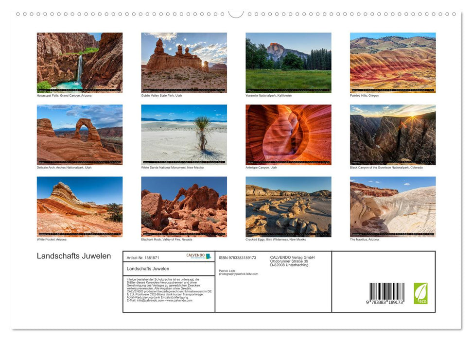 Landscape Jewels - Exquisite Landscapes of the USA (CALVENDO Premium Wall Calendar 2024) 