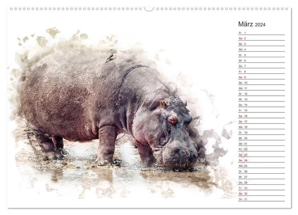 Animal portraits - Fine Art (CALVENDO wall calendar 2024) 