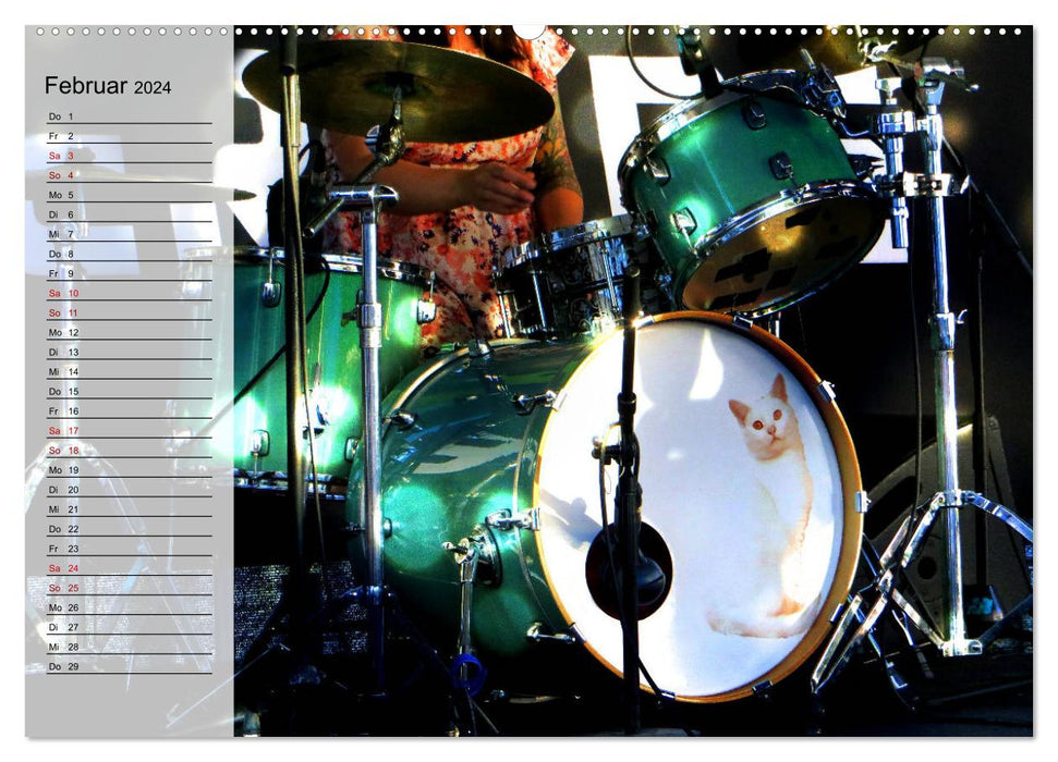Schlagzeug onstage - "abgerockt" (CALVENDO Wandkalender 2024)