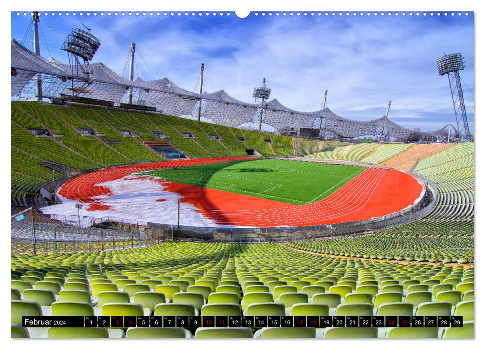 Village olympique et parc de Munich (calendrier mural CALVENDO Premium 2024) 