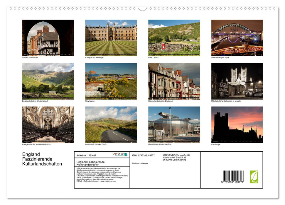 England - Fascinating cultural landscapes (CALVENDO Premium Wall Calendar 2024) 