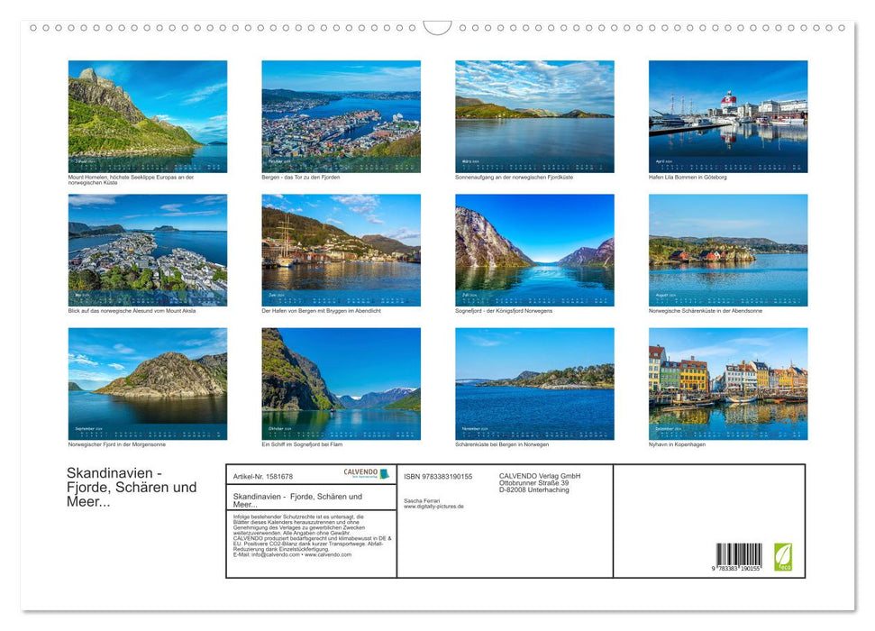 Scandinavia - fjords, archipelago and sea... (CALVENDO wall calendar 2024) 