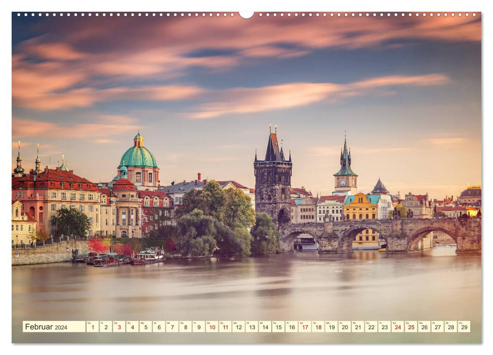 Die schöne Stadt Prag (CALVENDO Wandkalender 2024)