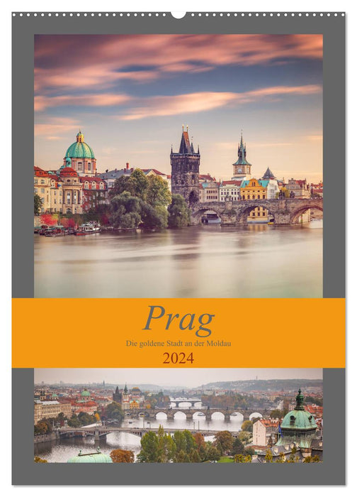 Prag - Die goldene Stadt an der Moldau (CALVENDO Wandkalender 2024)