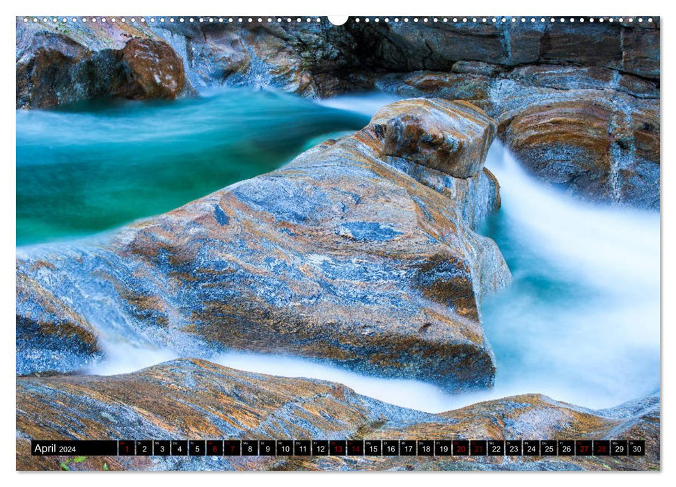 Alles im Fluss - Steine und Wasser (CALVENDO Premium Wandkalender 2024)