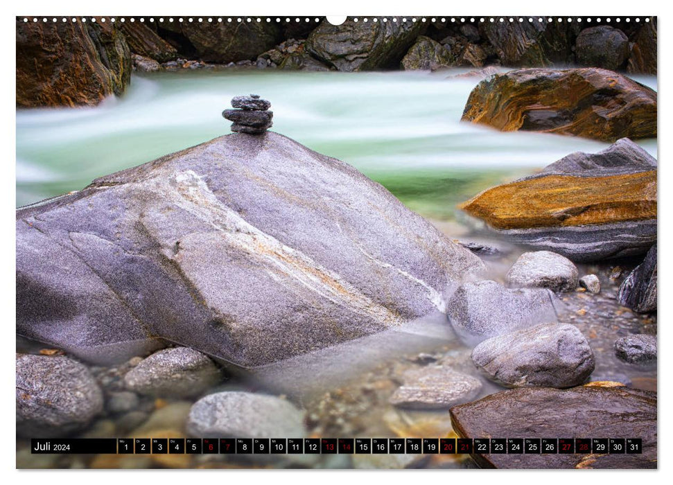 Alles im Fluss - Steine und Wasser (CALVENDO Premium Wandkalender 2024)