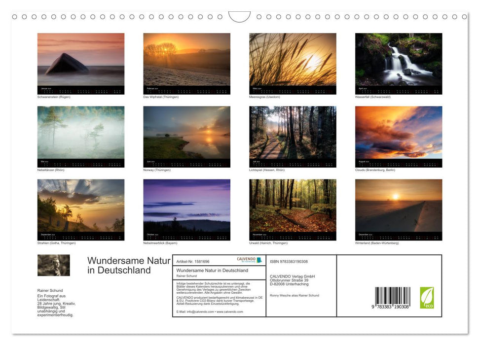 Wonderful nature in Germany (CALVENDO wall calendar 2024) 