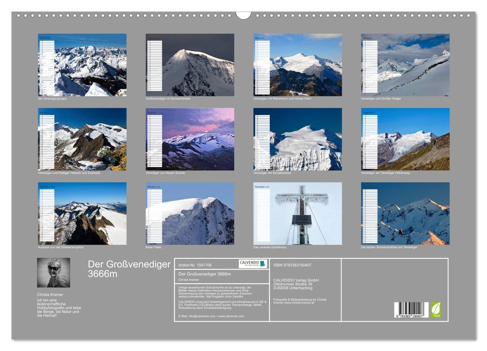 The Großvenediger 3666m (CALVENDO wall calendar 2024) 