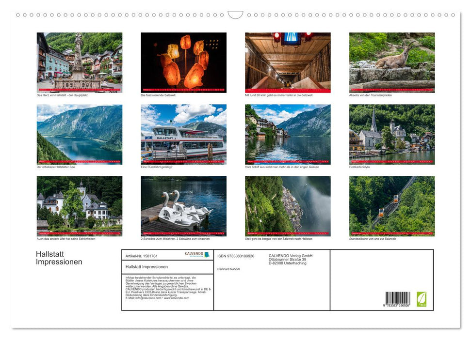 Hallstatt Impressionen (CALVENDO Wandkalender 2024)