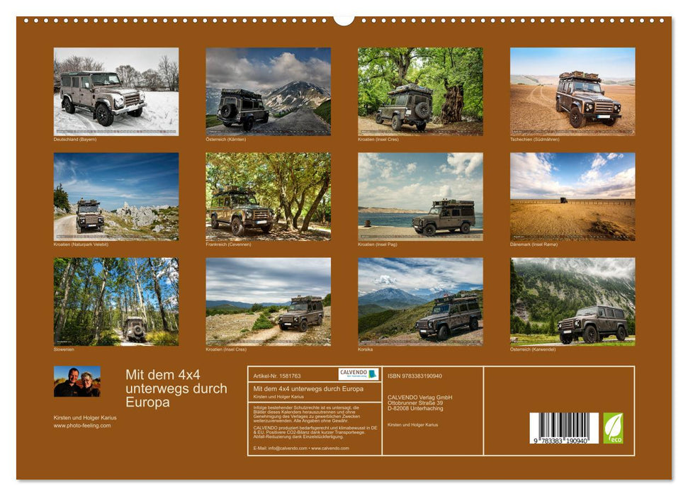 Avec le 4x4 à travers l'Europe (Calendrier mural CALVENDO Premium 2024) 