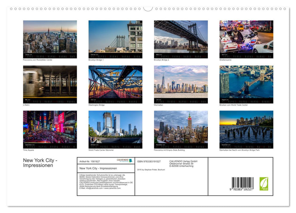 New York City - Impressionen (CALVENDO Premium Wandkalender 2024)