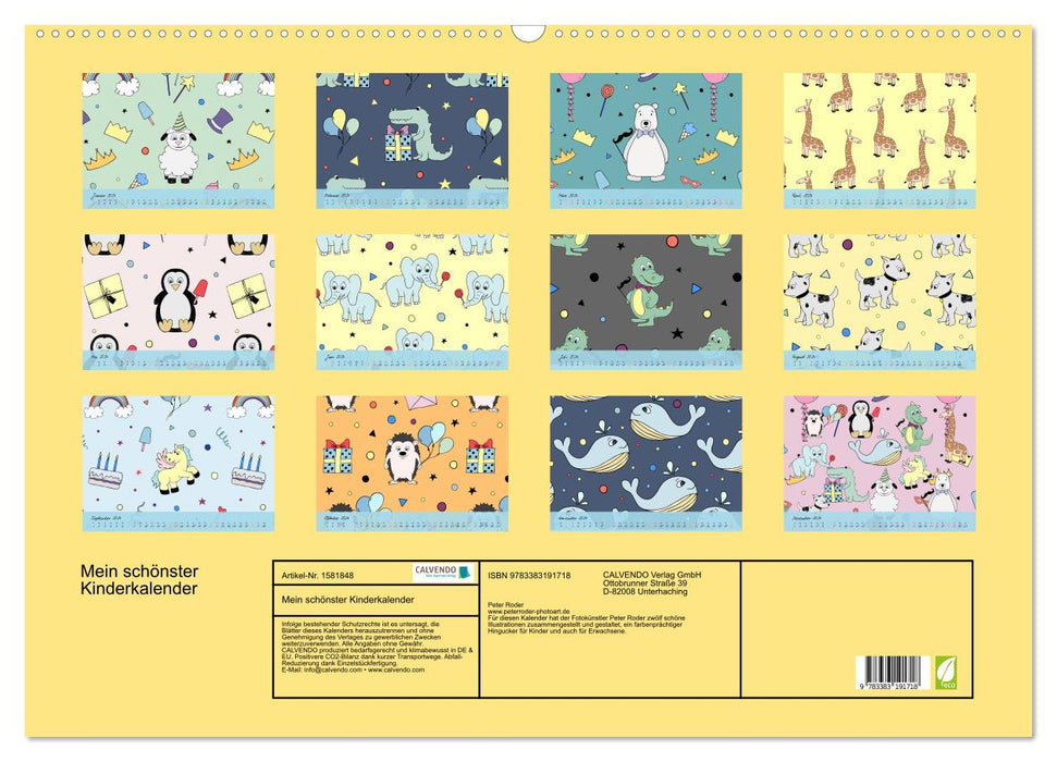 Mes plus beaux calendriers pour enfants (calendrier mural CALVENDO 2024) 
