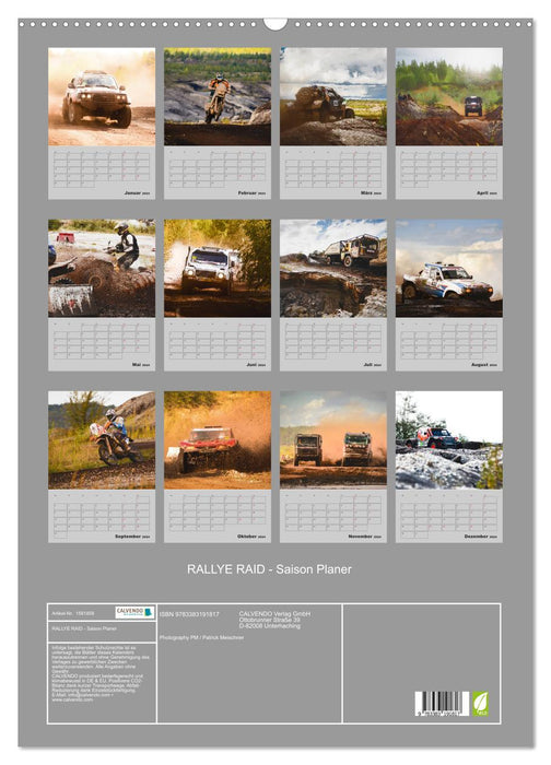 RALLY RAID - Planificateur de saison (Calendrier mural CALVENDO 2024) 