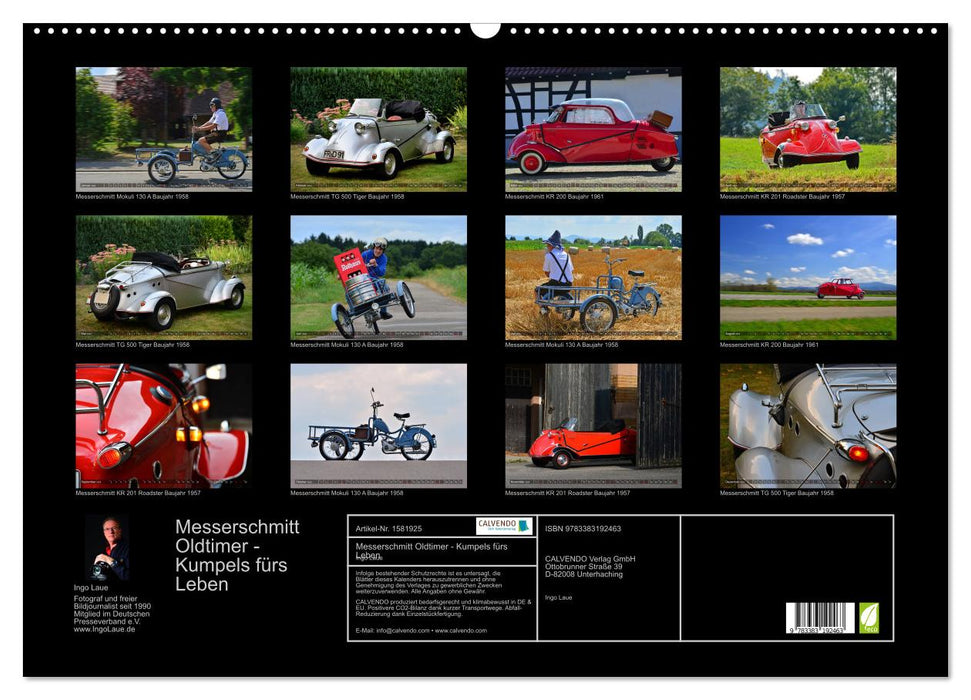 Messerschmitt voitures anciennes - copains pour la vie (calendrier mural CALVENDO 2024) 