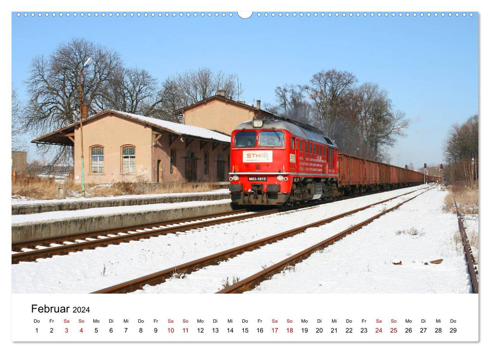 Sur la route sur les chemins de fer de Saxe orientale (calendrier mural CALVENDO 2024) 