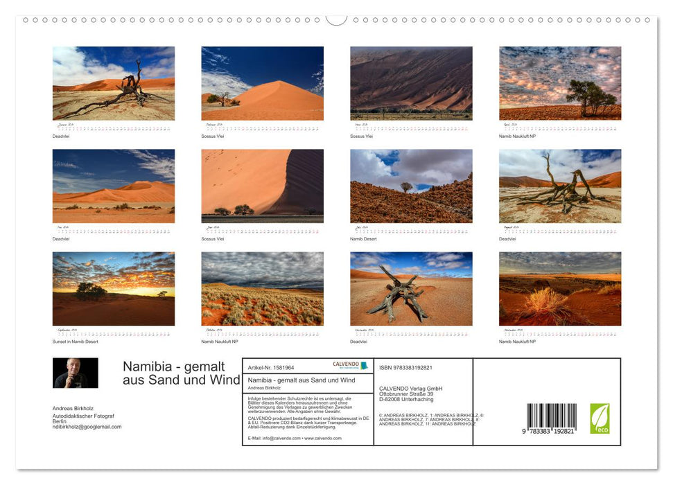 Namibia - gemalt aus Sand und Wind (CALVENDO Premium Wandkalender 2024)