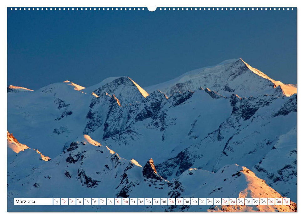 Alpenglühen in den Bergen im Salzburger Land (CALVENDO Premium Wandkalender 2024)