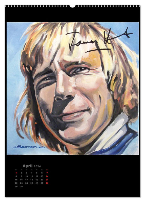 Unforgotten racing drivers from motorsport, 12 portrait paintings (CALVENDO wall calendar 2024) 