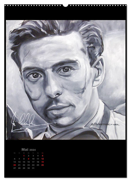 Unforgotten racing drivers from motorsport, 12 portrait paintings (CALVENDO wall calendar 2024) 