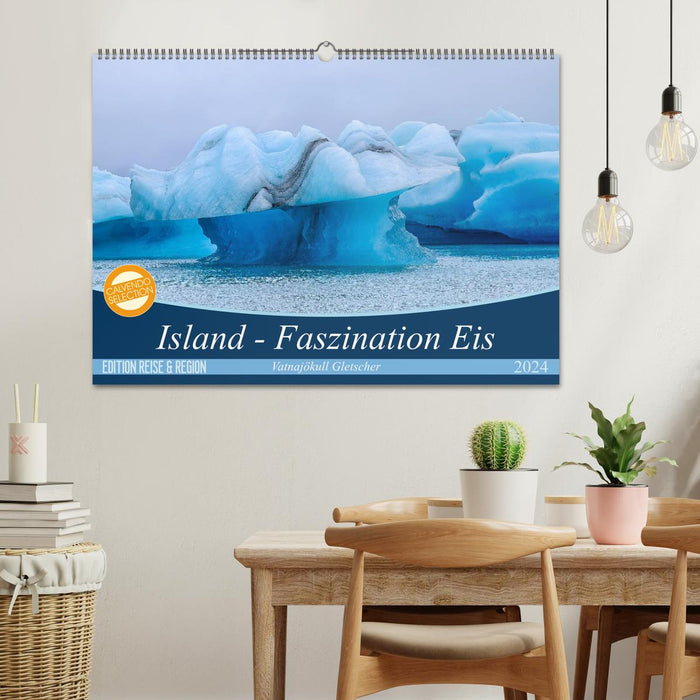 Islande – fascination pour la glace. Glacier Vatnajökull (Calendrier mural CALVENDO 2024) 