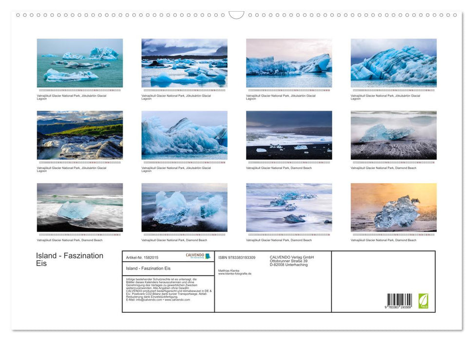 Islande – fascination pour la glace. Glacier Vatnajökull (Calendrier mural CALVENDO 2024) 