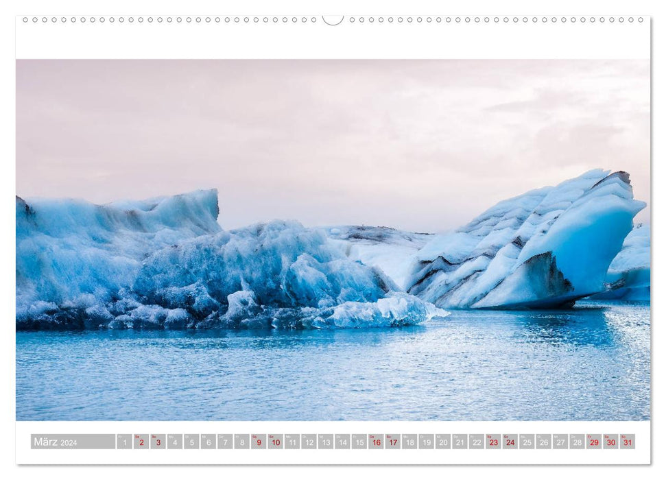 Iceland - fascination with ice cream. Vatnajökull Glacier (CALVENDO Wall Calendar 2024) 