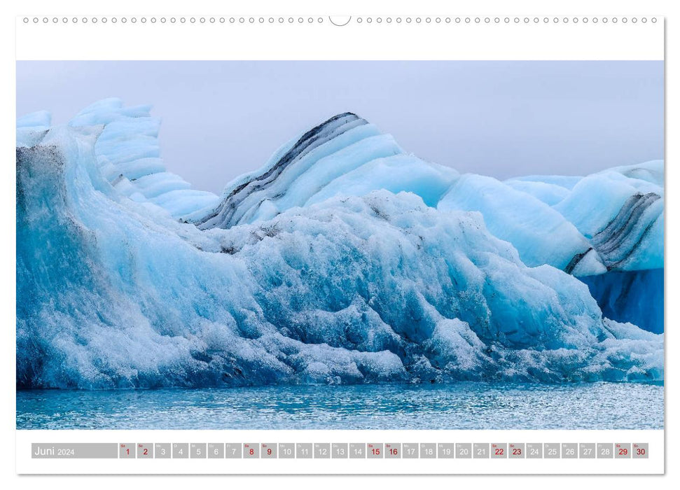 Island - Faszination Eis. Vatnajökull Gletscher (CALVENDO Wandkalender 2024)
