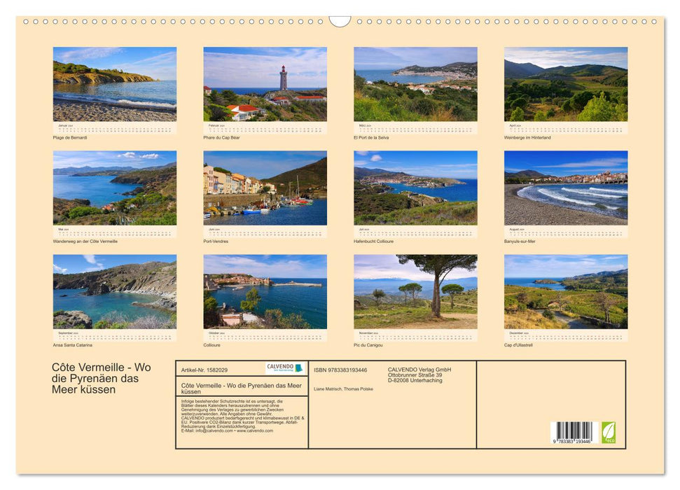 Cote Vermeille - Where the Pyrenees kiss the sea (CALVENDO wall calendar 2024) 