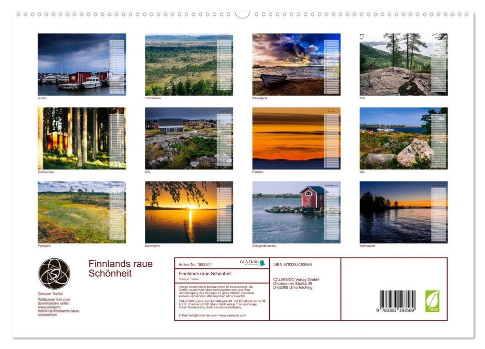 La beauté brute de la Finlande (Calvendo Premium Wall Calendar 2024) 