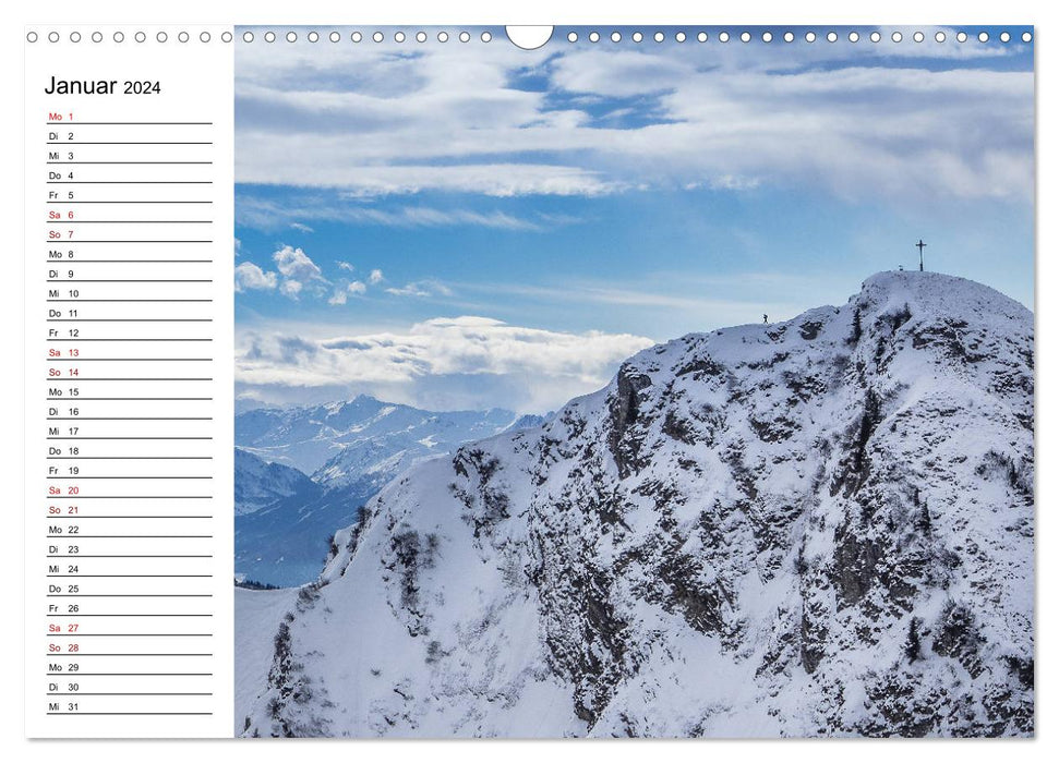 Monde alpin à couper le souffle (calendrier mural CALVENDO 2024) 