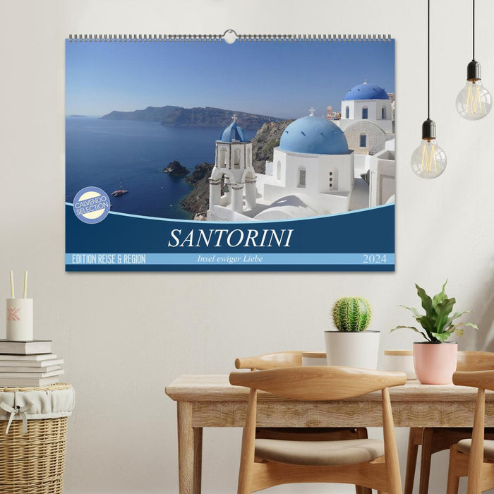 Santorin – Île de l'amour éternel (Calendrier mural CALVENDO 2024) 